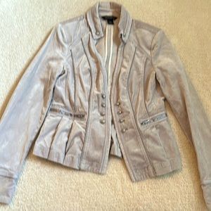 White House Black Market WHBM Velour Jacket Size 8